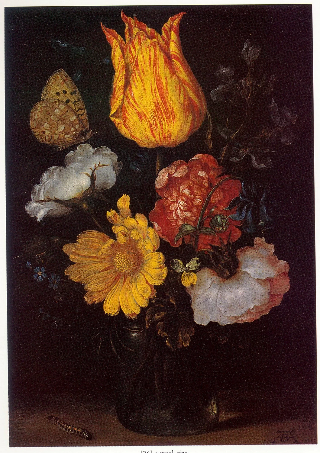 Il Vecchio - Fiori in vaso di vetro con un bruco, Kunsthandel Richard Green